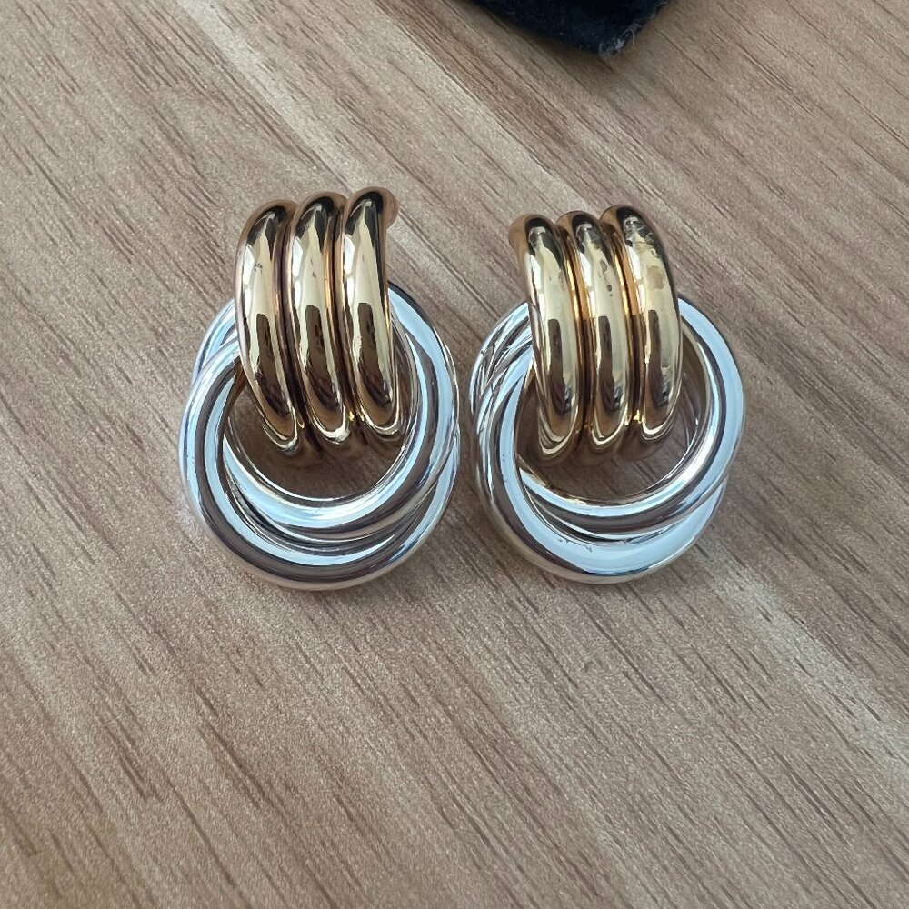 Heaven Mayhem Mini Knot Mixed Gold/Silver Earrings